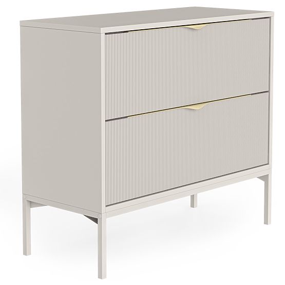 Skříňka pod umyvadlo na desku Livia 80 cm, kašmírová, kovové nožky, drážkovaná