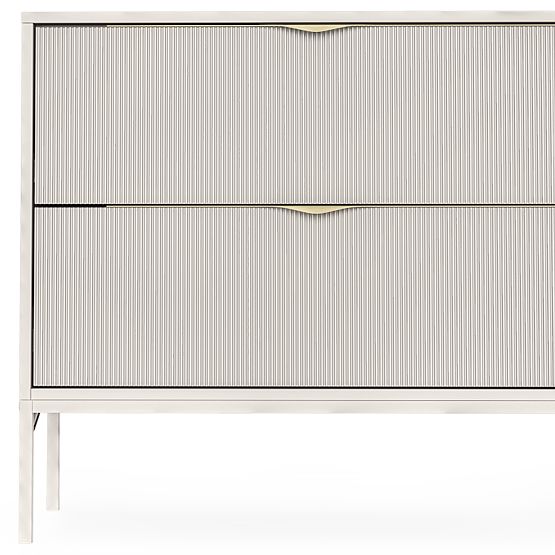 Skříňka pod umyvadlo na desku Livia 80 cm, kašmírová, kovové nožky, drážkovaná