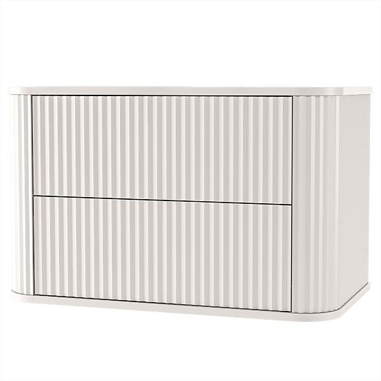 Skříňka pod umyvadlo na desku Nuvia 80 cm, kašmírová, zaoblená, drážkovaná
