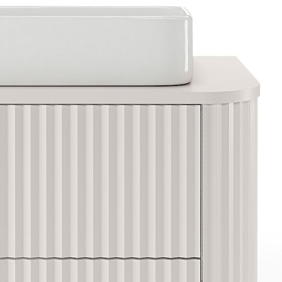 Skříňka pod umyvadlo na desku Nuvia 80 cm, kašmírová, zaoblená, drážkovaná