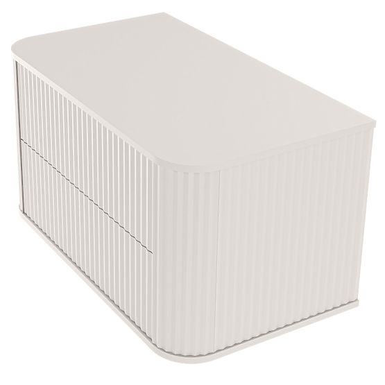 Skříňka pod umyvadlo na desku Nuvia 80 cm, kašmírová, zaoblená, drážkovaná