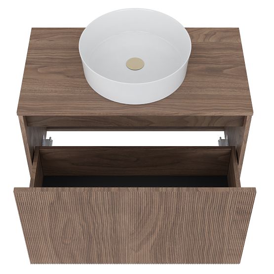 Skříňka pod umyvadlo na desku Pezzo 80 cm, ořech, drážkovaná