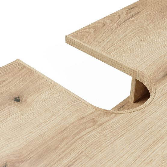 SKŘÍŇKA POD UMYVADLO TIGO 1D2S DUB EVOKE 140 CM 2 ZÁSUVKY RÝHOVANÝ PŘEDNÍ PANEL ZÁVĚSNÁ