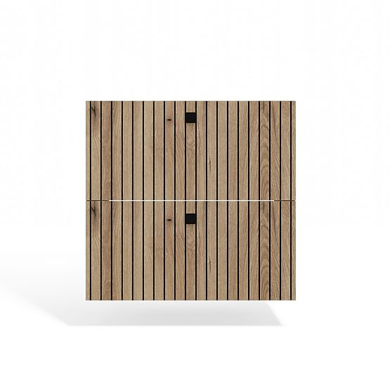 SKŘÍŇKA POD UMYVADLO TIGO 60 2S DUB EVOKE 2 ZÁSUVKY DRÁŽKOVANÝ ČELNÍ PANEL ZÁVĚSNÁ