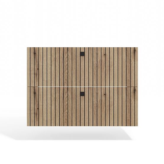 SKŘÍŇKA POD UMYVADLO TIGO 80 2S DUB EVOKE 2 ZÁSUVKY DRÁŽKOVANÝ ČELNÍ PANEL ZÁVĚSNÁ