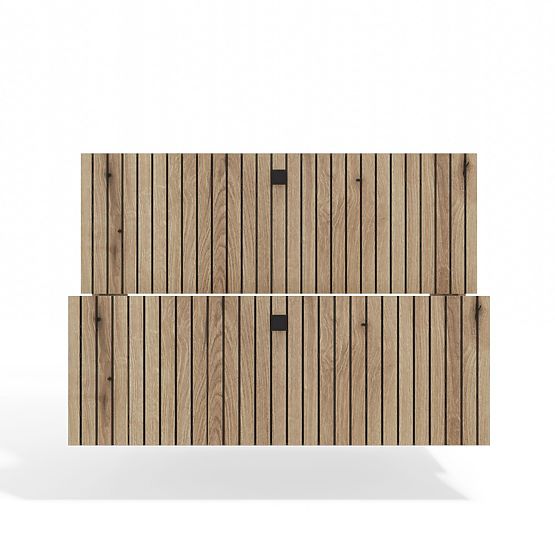 SKŘÍŇKA POD UMYVADLO TIGO 80 2S DUB EVOKE 2 ZÁSUVKY DRÁŽKOVANÝ ČELNÍ PANEL ZÁVĚSNÁ