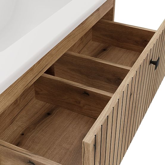 SKŘÍŇKA POD UMYVADLO TIGO 80 2S DUB EVOKE DRÁŽKOVANÝ ČELO + UMYVADLO