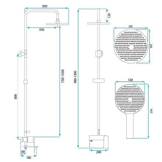 Sprchová sada REA AVALON ZLATÁ