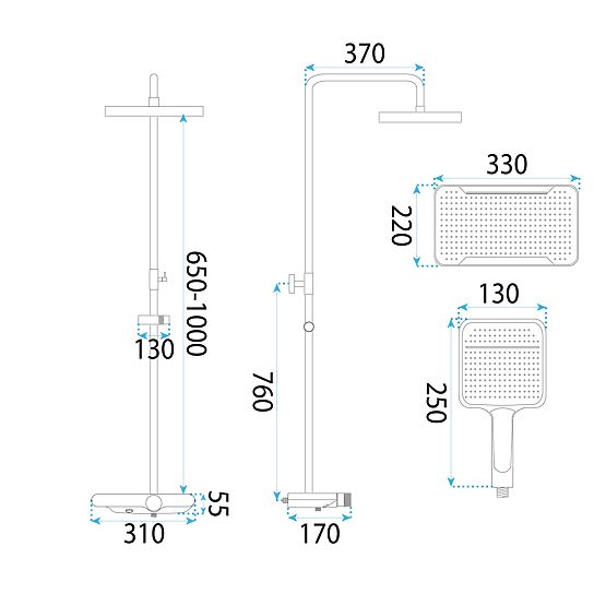 Sprchová sada REA Bari Černá