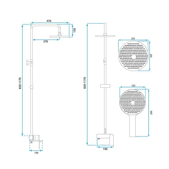 Sprchová sada REA Marco Černá