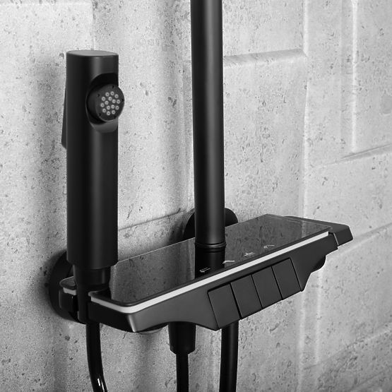 Sprchová sada REA Savio s LED displejem Černá
