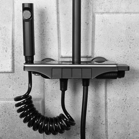 Sprchová sada REA Savio s LED displejem Černá