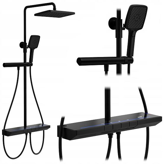 Sprchová sada s termostatem REA Pedro Černá