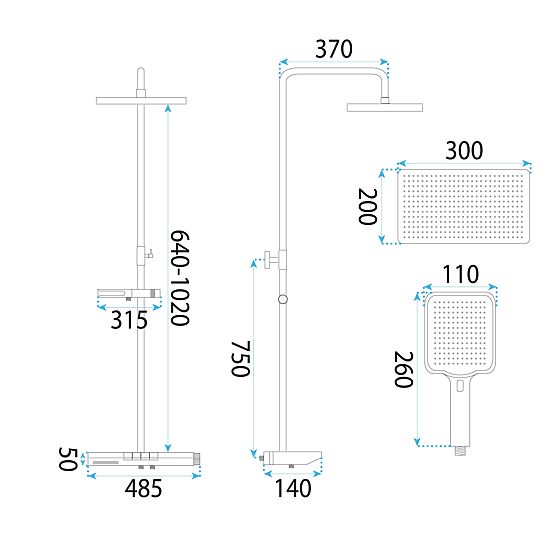 Sprchová sada s termostatem REA Pedro Černá