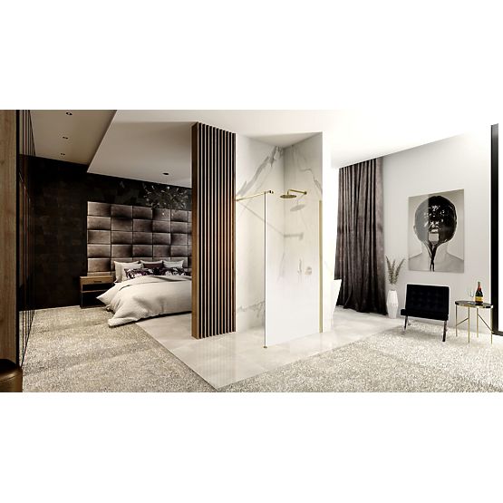 Sprchová stěna Rea Aero Ombre Zlatá Kartáčovaná/Bílá 110