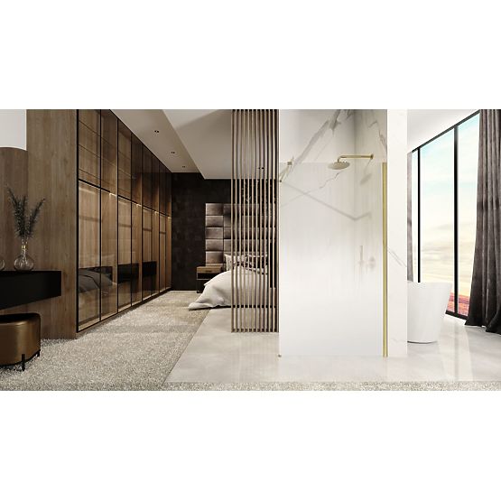 Sprchová stěna Rea Aero Ombre Zlatá Kartáčovaná/Bílá 110