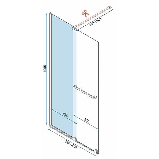 Sprchová stěna Rea Cortis GOLD 100