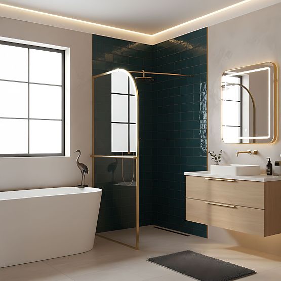 Sprchová stěna Rea Sky Brush Gold 120