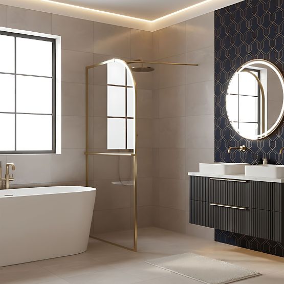 Sprchová stěna Rea Sky Brush Gold 120