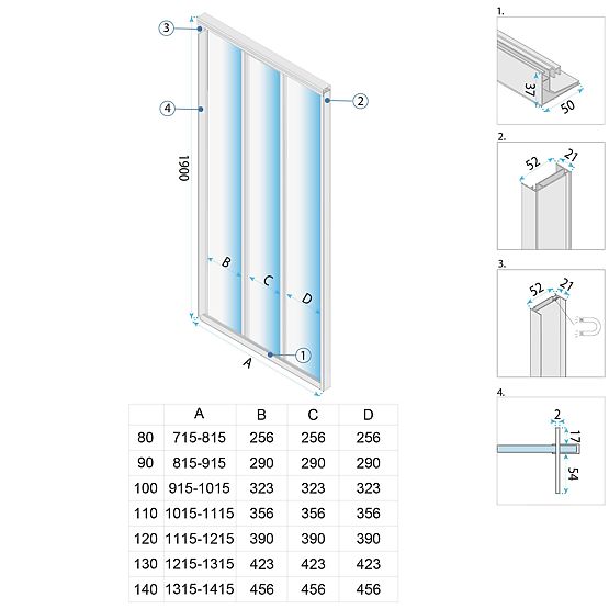 Sprchové dveře Rea Alex 100