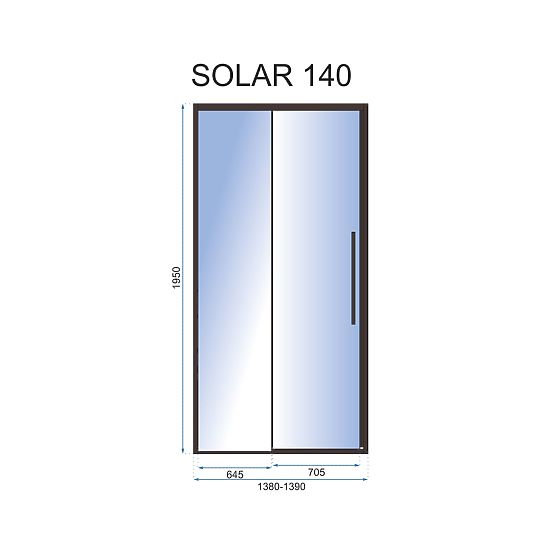 Sprchové dveře SOLAR BLACK MAT 140