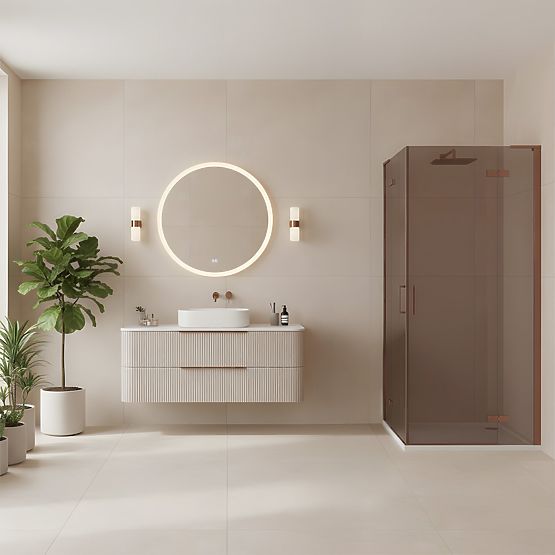 Sprchový kout REA Hugo Double 100x100 Kartáčovaná Měď