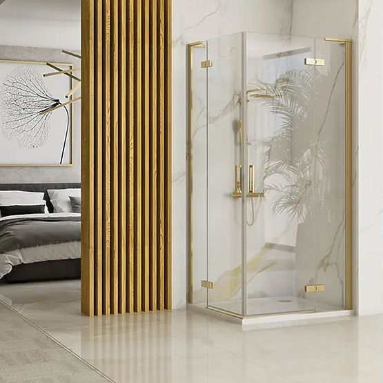 Sprchový kout REA Hugo Double 100x100 Zlatý Kartáčovaný
