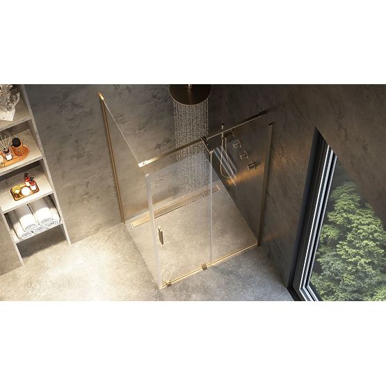 Sprchový kout REA Montana Zlatý Kartáčovaný 100x100