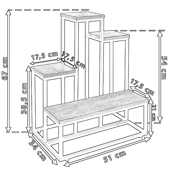 Stojan na květiny ANTIRES bílý mramor kovový