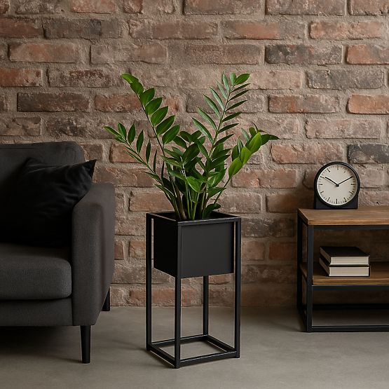 Stojan na květiny Concove loft 40 cm černý