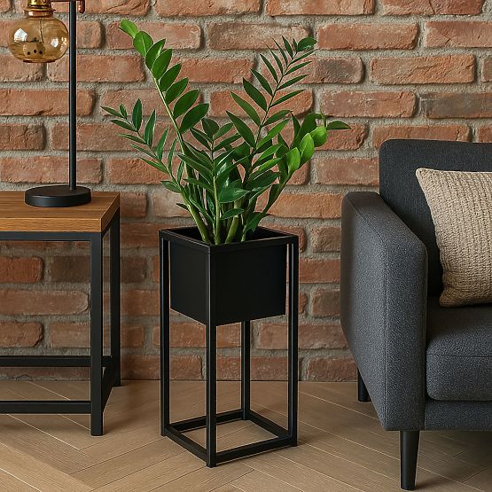 Stojan na květiny Concove loft 40 cm černý