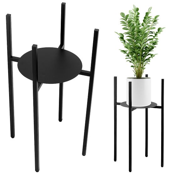 Stojan na květiny loftový Torre 60 cm černý