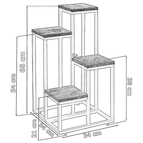 Stojan na květiny Mogren černý mramor