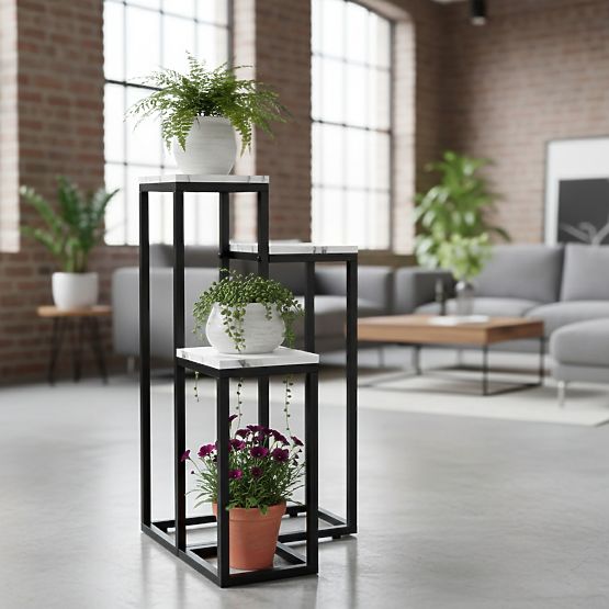 Stojan na květiny Munir bílý mramor