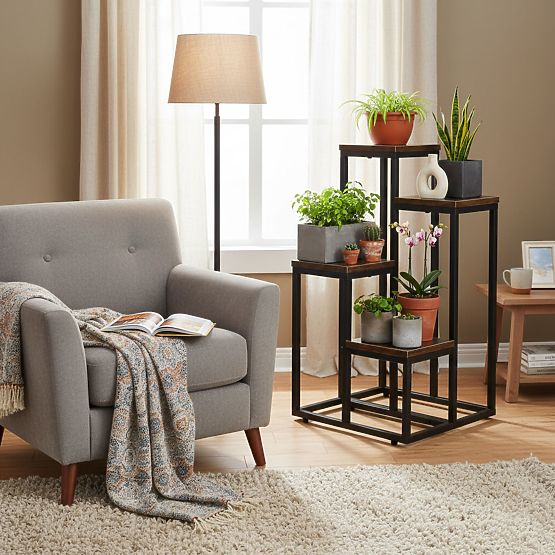 Stojan na květiny ozdoby 4 police loft ModernHome