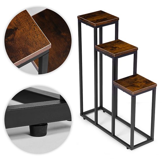 Stojan na květiny s 3 policemi loft ModernHome