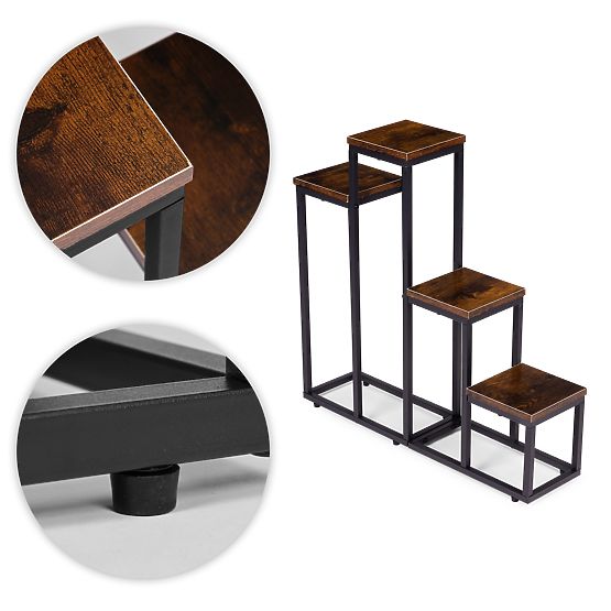 Stojan na květiny s 4 policemi loft ModernHome