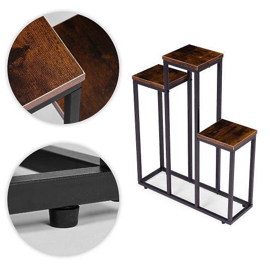 Stojan na květiny stojací stojan na květiny ozdoby 3 police loft ModernHome