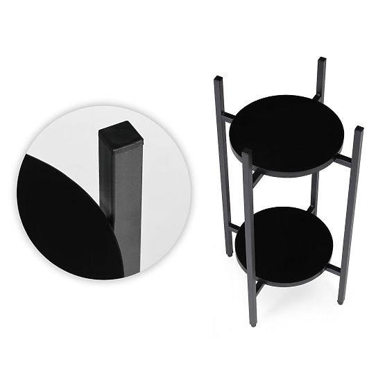 Stojan na květiny, stojan na květiny, dekorace, 2 úrovně, černý, ModernHome