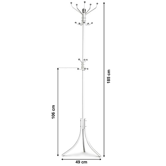 Stojan na oblečení s 16 háčky bílý