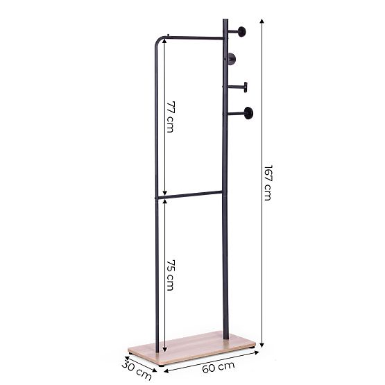 Stojanový věšák na oblečení s policí na boty