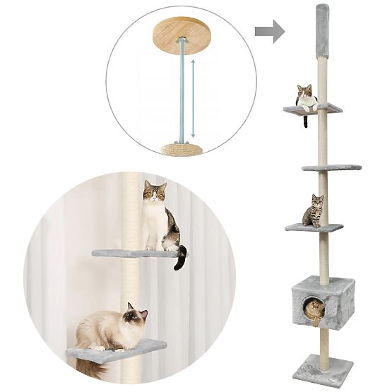 STROPNÍ ŠKRABADLO PRO KOČKY ŠEDÉ P70374