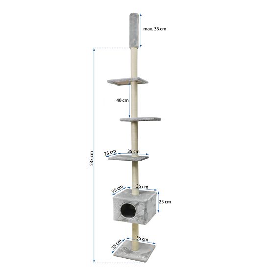 STROPNÍ ŠKRABADLO PRO KOČKY ŠEDÉ P70374