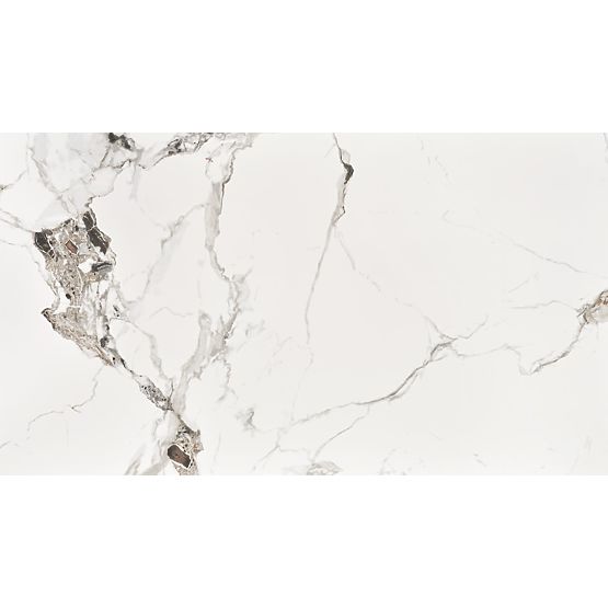 Stůl EMILIO 120 deska - bílý mramor, nohy - černé 