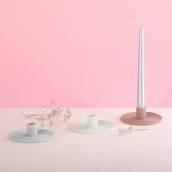 Svícen MORAB šedá barva boho styl do interiéru ameliahome