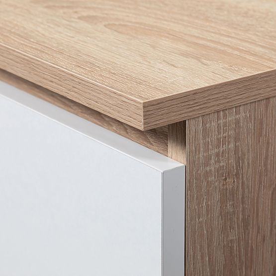 ŠATNÍ SKŘÍŇ STAR S 60 cm 2 DVEŘE 2 ŠUFLÍKY SONOMA / BÍLÁ