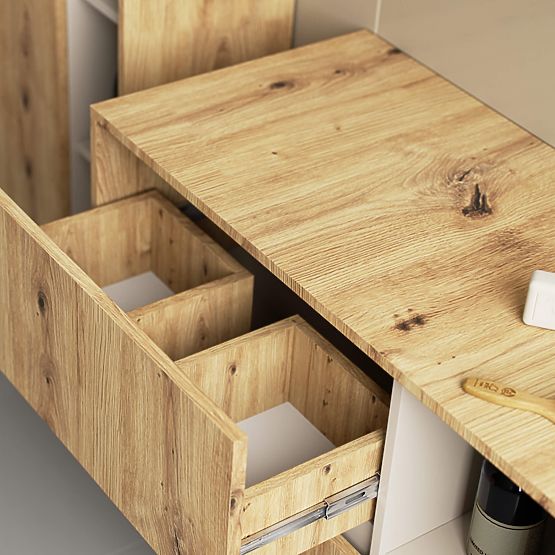 KOUPELNOVÁ SKŘÍŇKA POD UMYVADLO VAMI W90 2SZ 2P DUB ARTISAN / KAŠMÍR