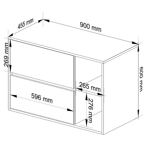 SZAFKA ŁAZIENKOWA POD UMYWALKĘ VAMI W90 2SZ 2P PK DĄB CRAFT / CZARNY