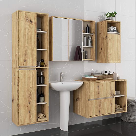 KOUPELNOVÁ SKŘÍŇKA ZÁVĚSNÁ VAMI W50 DUB ARTISAN / KAŠMÍR