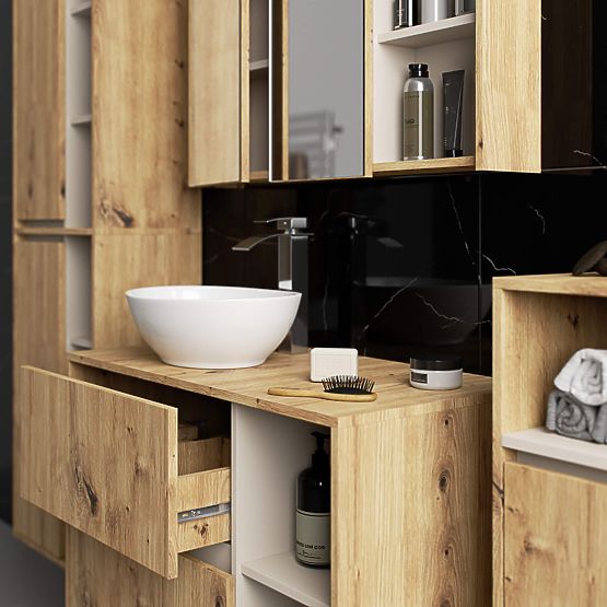 SZAFKA ŁAZIENKOWA WISZĄCA VAMI W50 2D 6P DĄB ARTISAN / KASZMIR